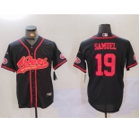 Men's San Francisco 49ers#19 Deebo Samuel Black With Patch Cool Base Stitched Baseball Jersey