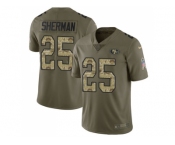 Nike San Francisco 49ers #25 Richard Sherman Olive Camo Men Stitched NFL Limited 2017 Salute To Service Jersey