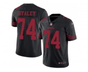 Nike San Francisco 49ers #74 Joe Staley Black Men's Stitched NFL Limited Rush Jersey