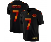 San Francisco 49ers #7 Colin Kaepernick Men's Black Nike Red Orange Stripe Vapor Limited NFL Jersey