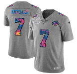 San Francisco 49ers #7 Colin Kaepernick Men's Nike Multi-Color 2020 NFL Crucial Catch NFL Jersey Greyheather