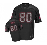 San Francisco 49ers #80 Jerry Rice Authentic Sideline Black United Throwback Football Jersey