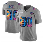 San Francisco 49ers #80 Jerry Rice Men's Nike Multi-Color 2020 NFL Crucial Catch NFL Jersey Greyheather