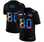 San Francisco 49ers #80 Jerry Rice Men's Nike Multi-Color Black 2020 NFL Crucial Catch Vapor Untouchable Limited Jersey
