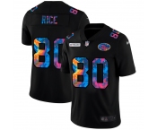 San Francisco 49ers #80 Jerry Rice Men's Nike Multi-Color Black 2020 NFL Crucial Catch Vapor Untouchable Limited Jersey