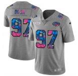 San Francisco 49ers #97 Nick Bosa Men's Nike Multi-Color 2020 NFL Crucial Catch NFL Jersey Greyheather