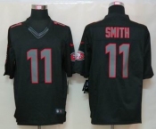 nike nfl jerseys san francisco 49ers #11 smith black[nike impact limited]