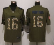 nike nfl jerseys san francisco 49ers #16 montana army green[nike Limited Salute To Service]