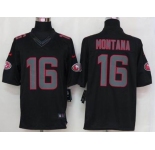 nike nfl jerseys san francisco 49ers #16 montana black[nike limited]