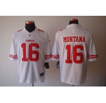 nike nfl jerseys san francisco 49ers #16 montana white[nike limited]