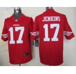 nike nfl jerseys san francisco 49ers #17 jenkins red[nike limited]