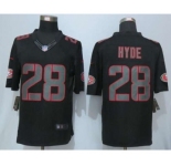 nike nfl jerseys san francisco 49ers #28 hyde black[nike impact limited]