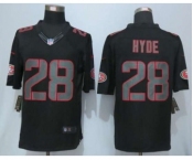 nike nfl jerseys san francisco 49ers #28 hyde black[nike impact limited]