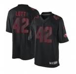 nike nfl jerseys san francisco 49ers #42 ronnie lott black[nike impact limited]