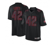 nike nfl jerseys san francisco 49ers #42 ronnie lott black[nike impact limited]