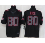 nike nfl jerseys san francisco 49ers #80 jerry rice black[nike limited]