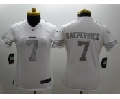 Nike Women San Francisco 49ers #7 colin kaepernick Platinum White Jerseys