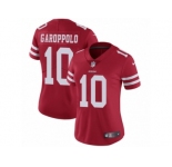 Women Nike San Francisco 49ers #10 Jimmy Garoppolo Red Team Color Vapor Untouchable Limited Player NFL Jersey