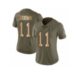 Women Nike San Francisco 49ers #11 Marquise Goodwin Limited Olive Gold 2017 Salute to Service NFL Jersey