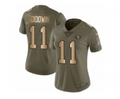 Women Nike San Francisco 49ers #11 Marquise Goodwin Limited Olive Gold 2017 Salute to Service NFL Jersey