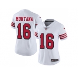 Women Nike San Francisco 49ers #16 Joe Montana White Rush Stitched NFL Vapor Untouchable Limited Jersey