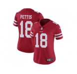 Women Nike San Francisco 49ers #18 Dante Pettis Red Team Color Stitched NFL Vapor Untouchable Limited Jersey