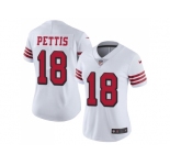 Women Nike San Francisco 49ers #18 Dante Pettis White Rush Stitched NFL Vapor Untouchable Limited Jersey