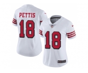Women Nike San Francisco 49ers #18 Dante Pettis White Rush Stitched NFL Vapor Untouchable Limited Jersey