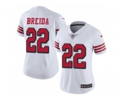 Women Nike San Francisco 49ers #22 Matt Breida White Rush Stitched NFL Vapor Untouchable Limited Jersey