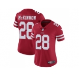 Women Nike San Francisco 49ers #28 Jerick McKinnon Red Team Color Stitched NFL Vapor Untouchable Limited Jersey