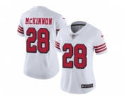 Women Nike San Francisco 49ers #28 Jerick McKinnon White Rush Stitched NFL Vapor Untouchable Limited Jersey