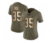 Women Nike San Francisco 49ers #35 Eric Reid Limited Olive Gold 2017 Salute to Service NFL Jersey