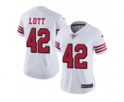Women Nike San Francisco 49ers #42 Ronnie Lott White Rush Stitched NFL Vapor Untouchable Limited Jersey