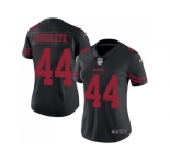 Women Nike San Francisco 49ers #44 Kyle Juszczyk Black Stitched NFL Limited Rush Jersey