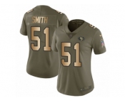 Women Nike San Francisco 49ers #51 Malcolm Smith Limited Olive Gold 2017 Salute to Service NFL Jersey