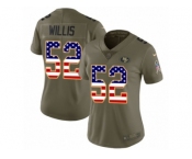 Women Nike San Francisco 49ers #52 Patrick Willis Limited Olive USA Flag 2017 Salute to Service NFL Jersey