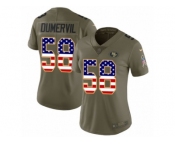 Women Nike San Francisco 49ers #58 Elvis Dumervil Limited Olive USA Flag 2017 Salute to Service NFL Jersey