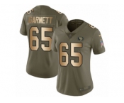 Women Nike San Francisco 49ers #65 Joshua Garnett Limited Olive Gold 2017 Salute to Service NFL Jersey