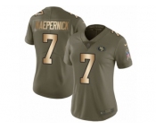 Women Nike San Francisco 49ers #7 Colin Kaepernick Limited Olive Gold 2017 Salute to Service NFL Jersey