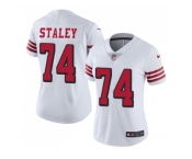Women Nike San Francisco 49ers #74 Joe Staley White Rush Stitched NFL Vapor Untouchable Limited Jersey