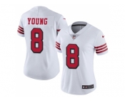Women Nike San Francisco 49ers #8 Steve Young White Rush Stitched NFL Vapor Untouchable Limited Jersey