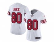 Women Nike San Francisco 49ers #80 Jerry Rice White Rush Stitched NFL Vapor Untouchable Limited Jersey