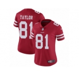 Women Nike San Francisco 49ers #81 Trent Taylor Red Team Color Vapor Untouchable Limited Player NFL Jersey