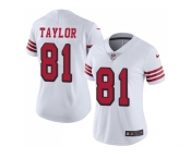 Women Nike San Francisco 49ers #81 Trent Taylor White Rush Stitched NFL Vapor Untouchable Limited Jersey