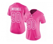 Women Nike San Francisco 49ers #90 Earl Mitchell Limited Pink Rush Fashion NFL Jersey