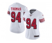 Women Nike San Francisco 49ers #94 Solomon Thomas White Rush Stitched NFL Vapor Untouchable Limited Jersey