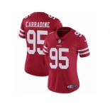 Women Nike San Francisco 49ers #95 Tank Carradine Red Team Color Vapor Untouchable Limited Player NFL Jersey