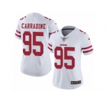 Women Nike San Francisco 49ers #95 Tank Carradine White Vapor Untouchable Limited Player NFL Jersey