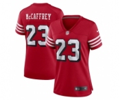 Women's NFL San Francisco 49ers #23 Christian McCaffrey Red Stitched Game Jersey(Run Small)