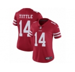 Women's Nike San Francisco 49ers #14 Y.A. Tittle Vapor Untouchable Limited Red Team Color NFL Jersey